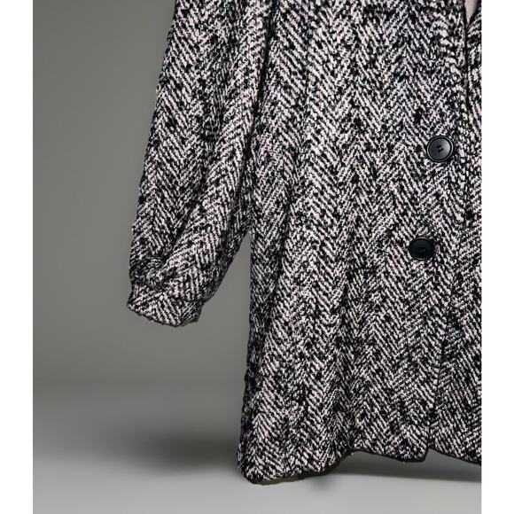 Vtg New York Girl NYC Coat Wool Blend Tweed - Union Made - Pink Black - Sz S - Picture 8 of 16